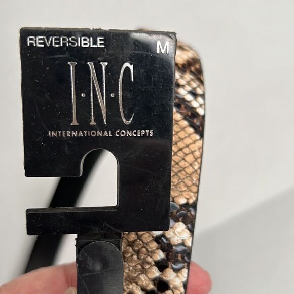 INC Reversible Black Snakeskin Beltvsize Medium NWT - Picture 6 of 7